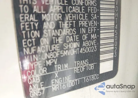 2017 Nissan Juke Nismo Rs from USA, damaged, VIN JN8DF5MV0HT450023